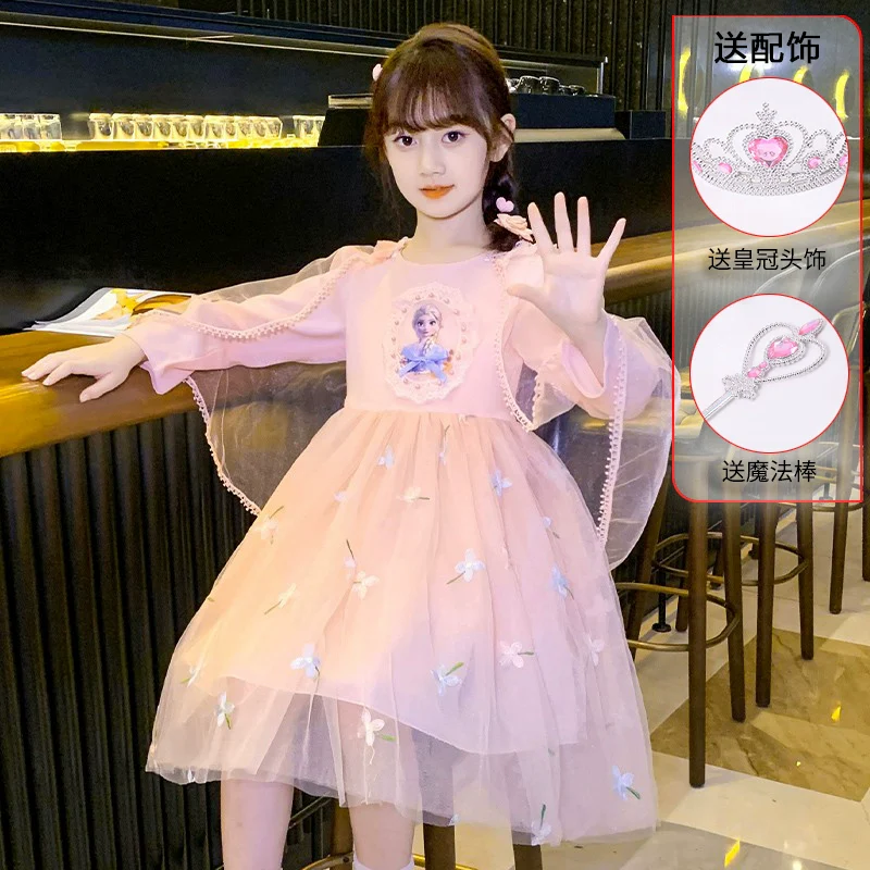Little Girl Princess Dress Children's Fashionable Summer Elsa Clothes - Image 8