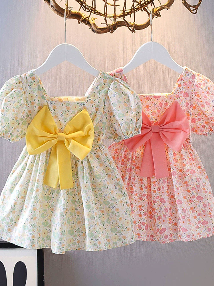 Little Girl Princess Floral-Print Dress - Image 4