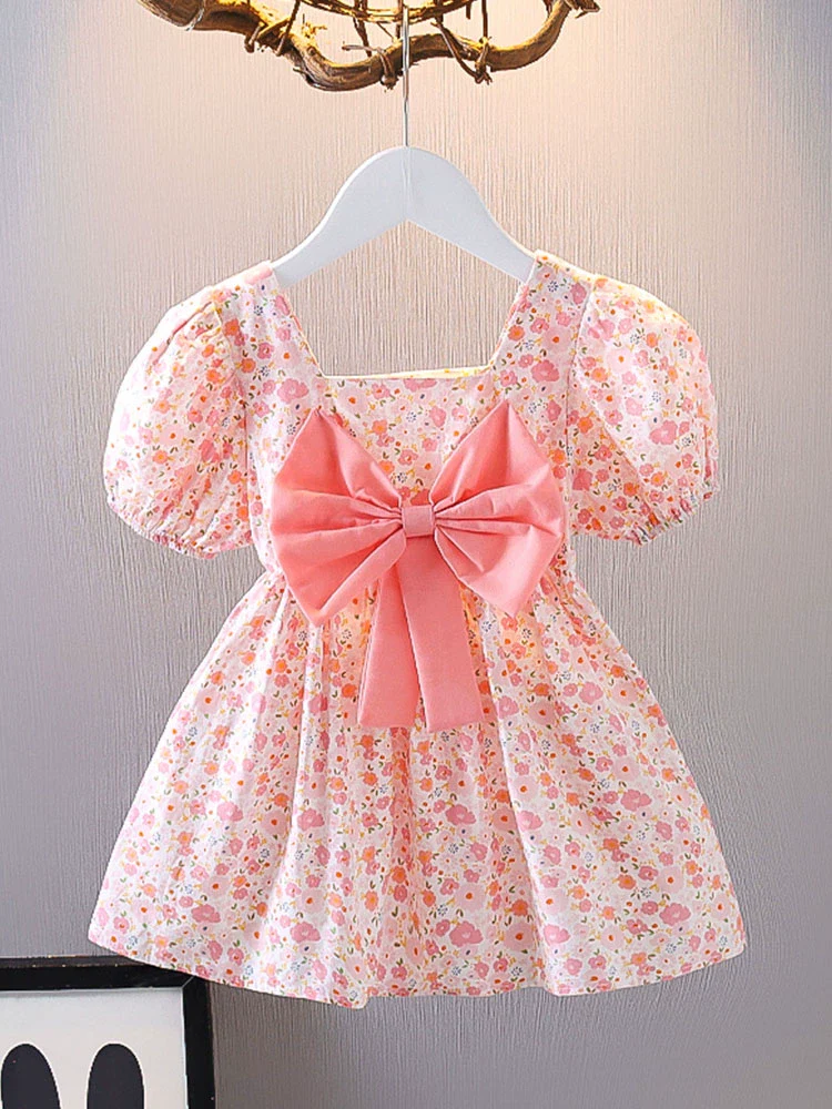 Little Girl Princess Floral-Print Dress - Image 2