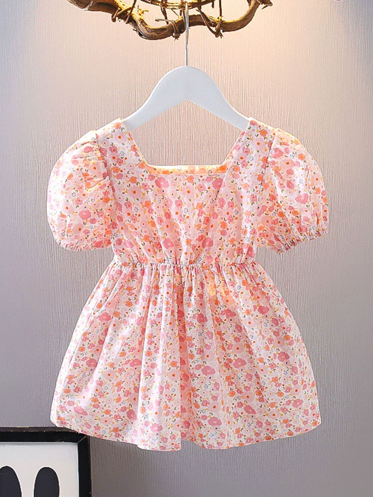 Little Girl Princess Floral-Print Dress - Image 3