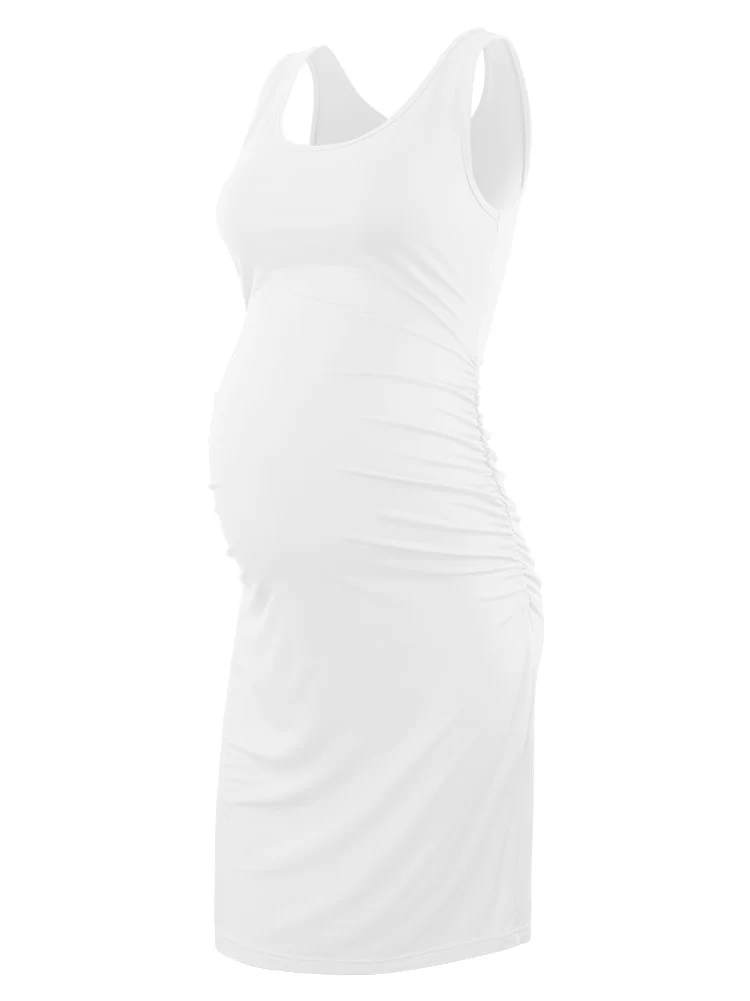 Liu&amp;Qu Maternity Dresses Women Side Ruched Pregnany Dress Bodycon Pregnant Clothes Casual Mama Short Sleeve Wrap Baby Showers - Image 11