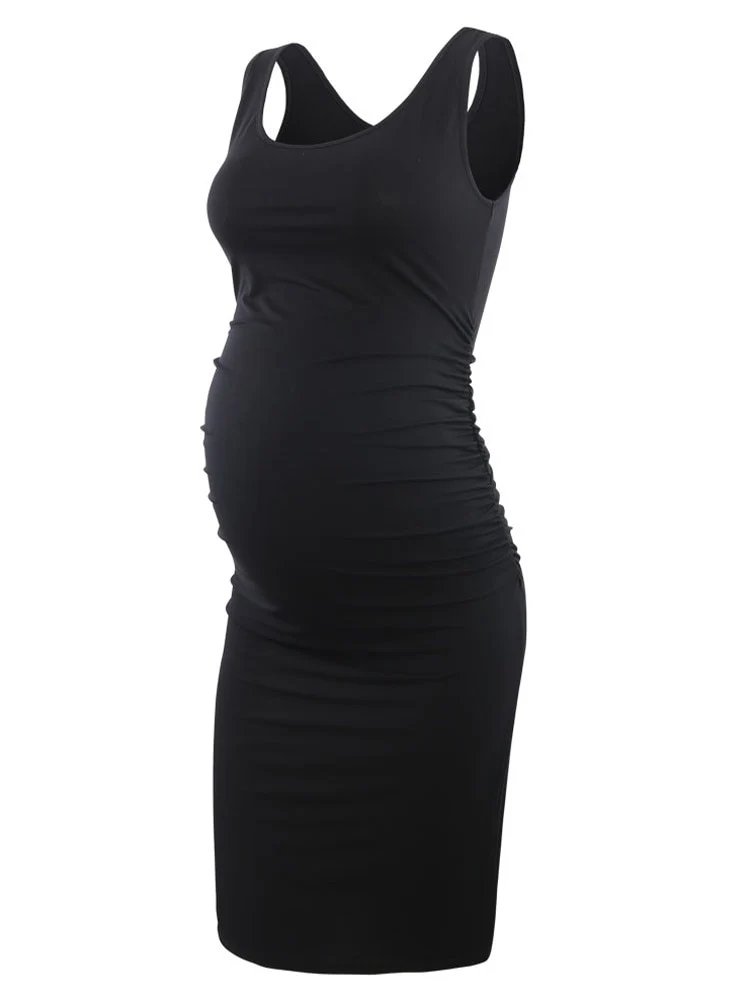 Liu&amp;Qu Maternity Dresses Women Side Ruched Pregnany Dress Bodycon Pregnant Clothes Casual Mama Short Sleeve Wrap Baby Showers - Image 15