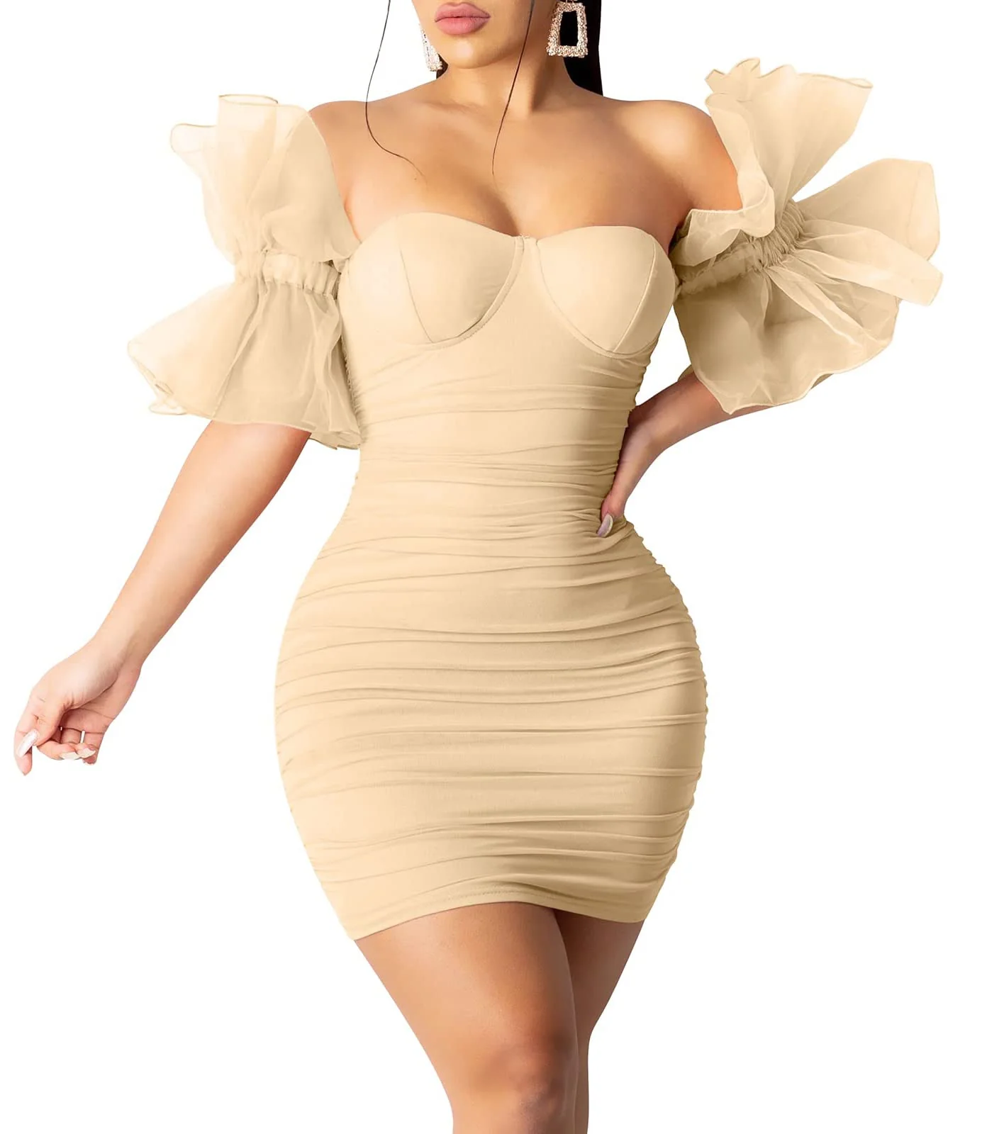 LKOUS Summer Dresses for Women 2024, Women's Club & Night Out Dresses Orange Pink - Image 2
