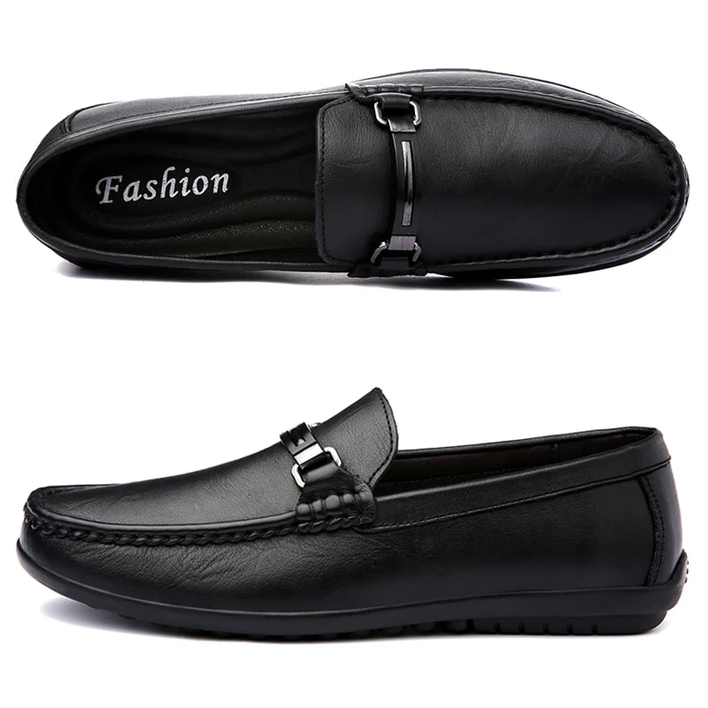 Loafers Men Casual Leather Shoes Slip On Spring Summer Black Brown Fashion Italian Trendy Luxury Designer Brand Loafer - Image 10