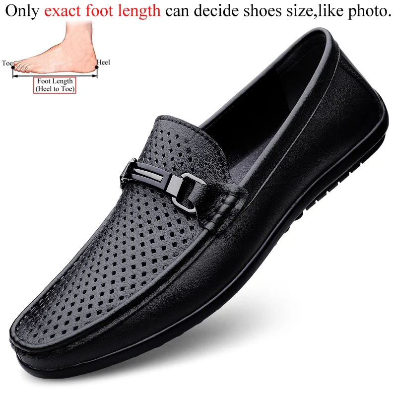 Loafers Men Casual Leather Shoes Slip On Spring Summer Black Brown Fashion Italian Trendy Luxury Designer Brand Loafer - Image 4