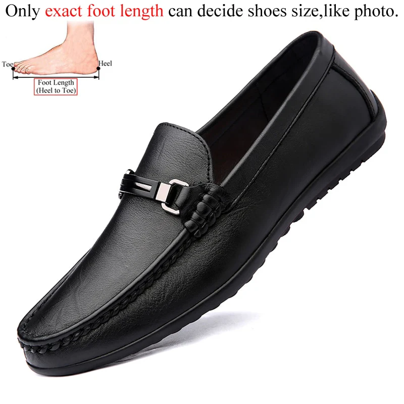 Loafers Men Casual Leather Shoes Slip On Spring Summer Black Brown Fashion Italian Trendy Luxury Designer Brand Loafer - Image 5