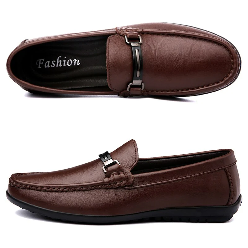 Loafers Men Casual Leather Shoes Slip On Spring Summer Black Brown Fashion Italian Trendy Luxury Designer Brand Loafer - Image 7