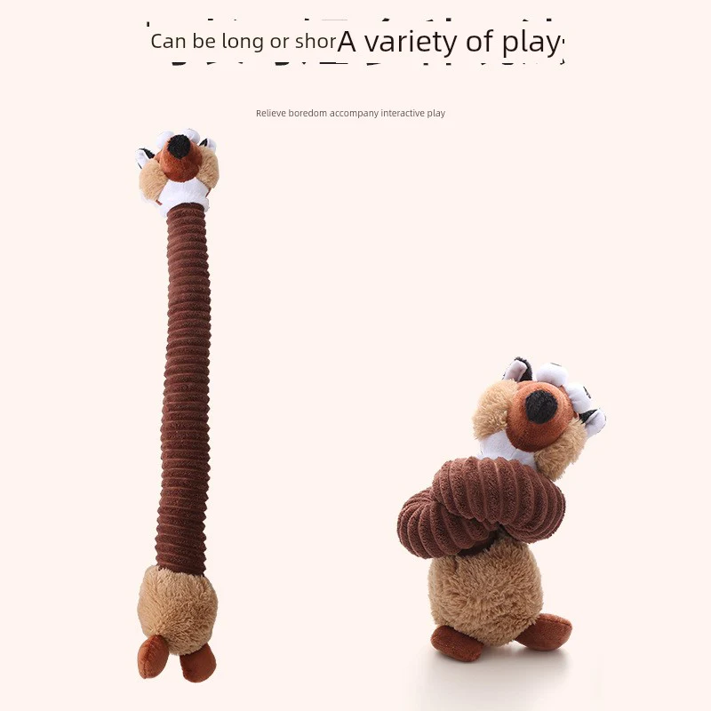 Long Dog Cartoon Long Neck Animal Gnawing Toy Sound Grinding Accompany Bichon Corgi Golden Retriever Samo - Image 4