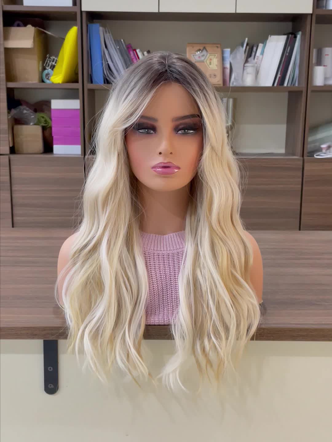 Long Ombre Blonde Hair Wig Natural Looking Layered Wavy Wigs For Women Heat Resistant Hair Wig Cosplay Party Synthetic Wig - Image 9