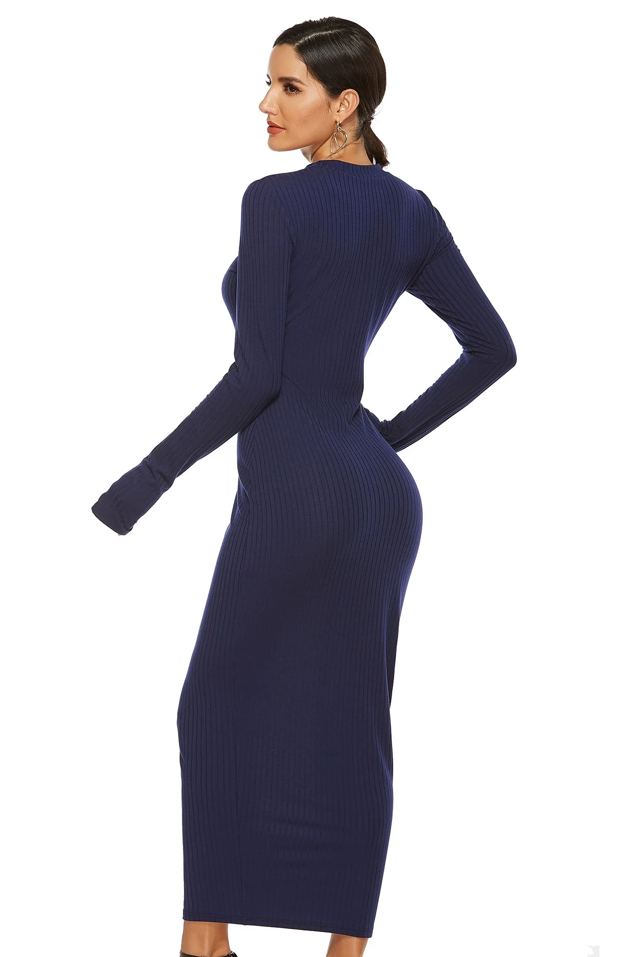 Long Sleeve Knitted Dress Long Sleeves Dress - Image 6