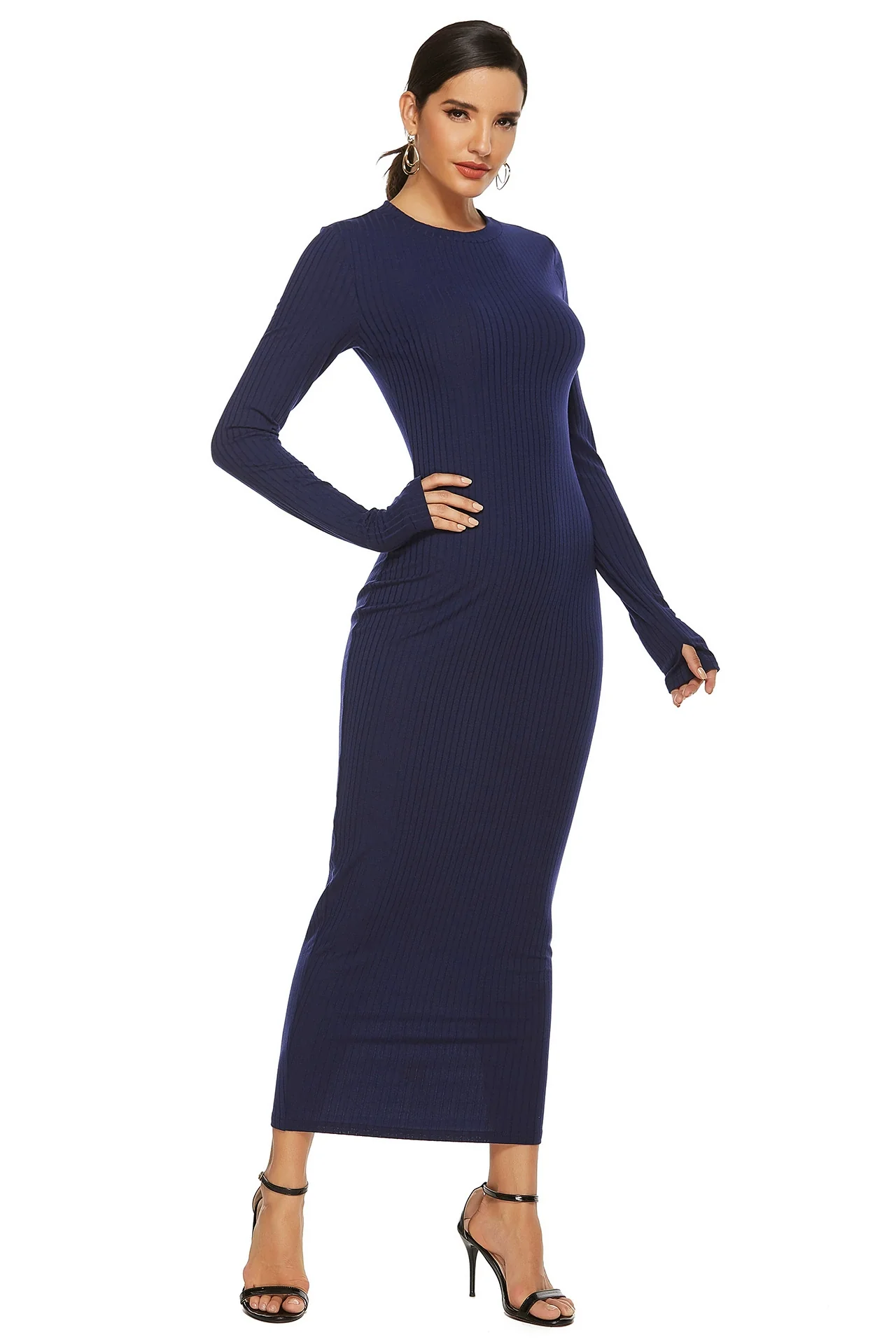 Long Sleeve Knitted Dress Long Sleeves Dress - Image 8