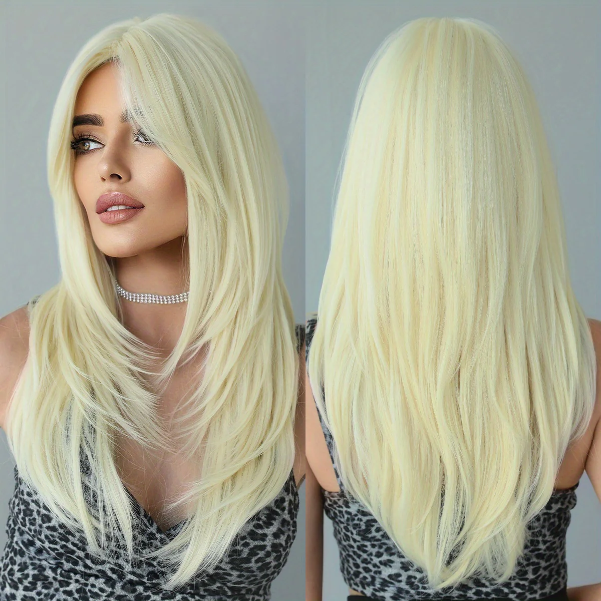 Long Wavy Dark Green Wig For Women Daily Use Natural Synthetic Miidle Part Wigs Layered Heat Resistant Music Festival - Image 10