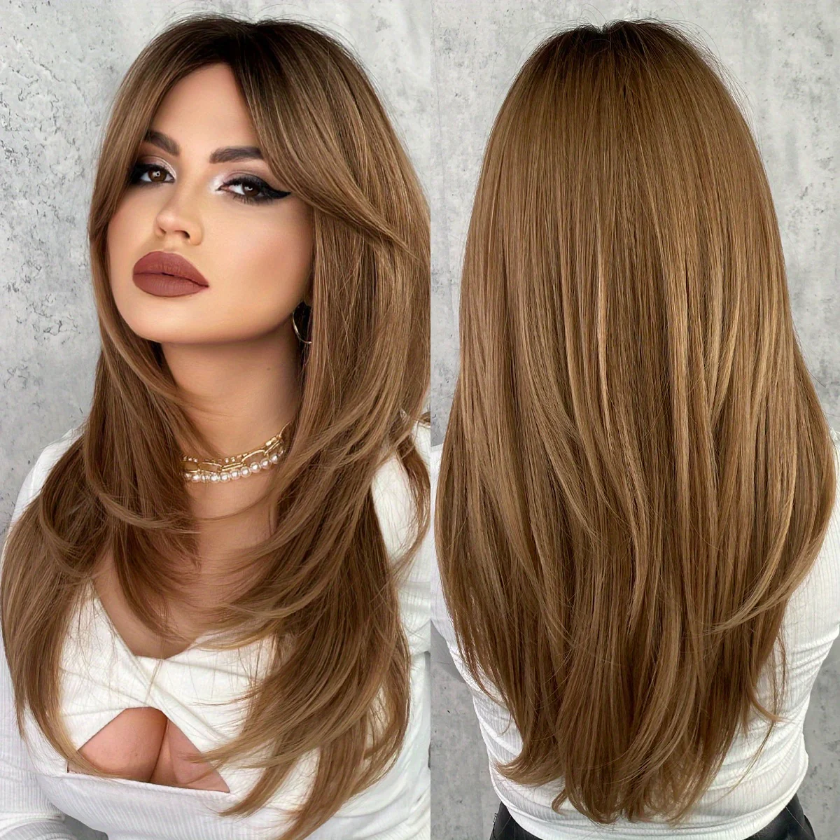 Long Wavy Dark Green Wig For Women Daily Use Natural Synthetic Miidle Part Wigs Layered Heat Resistant Music Festival - Image 13