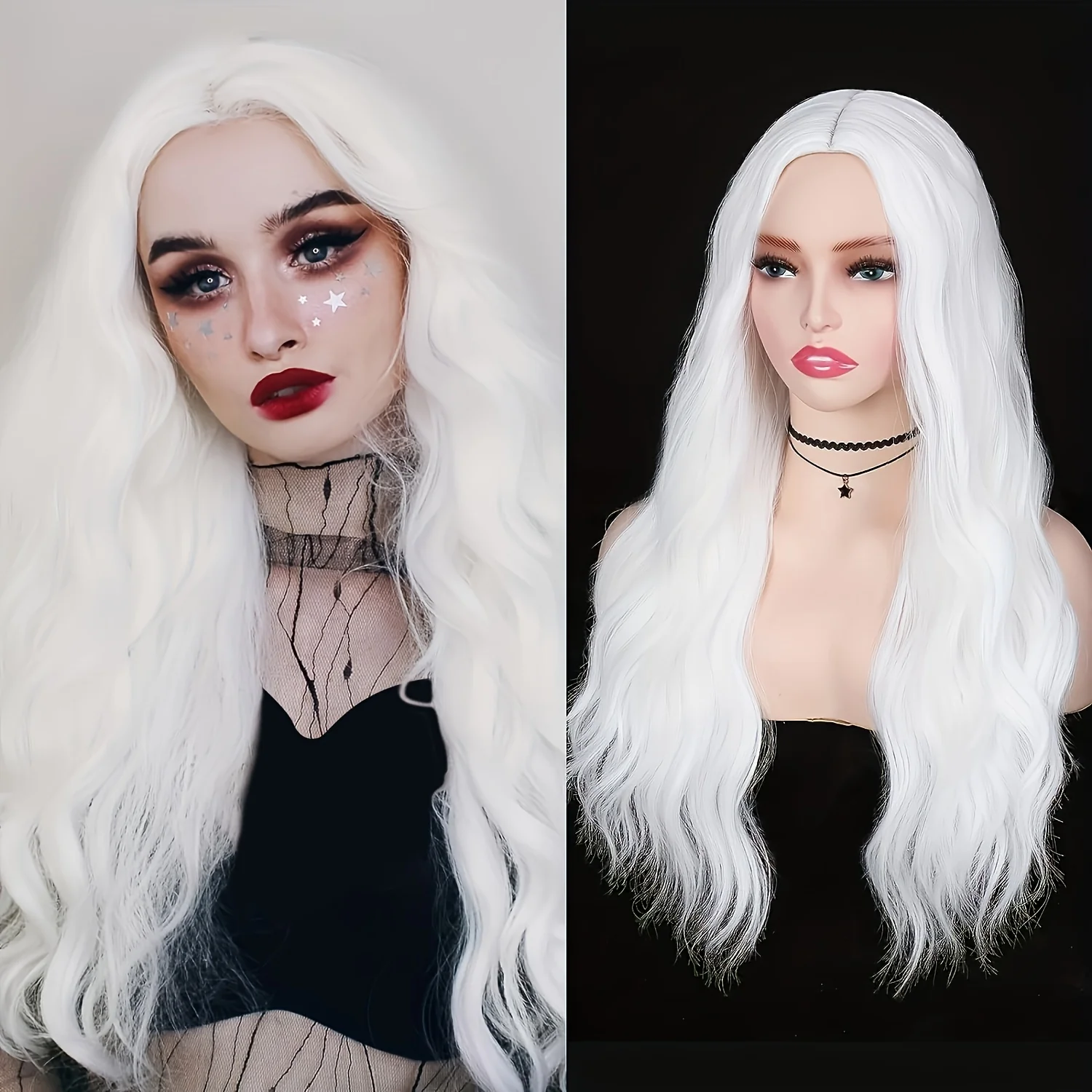 Long Wavy Wig Ombre Bluish Green Wigs Long Curly Ombre Color Hair Wigs Middle Part Synthetic Mermaid Green Wigs For Women Daily Party Cosplay - Image 11