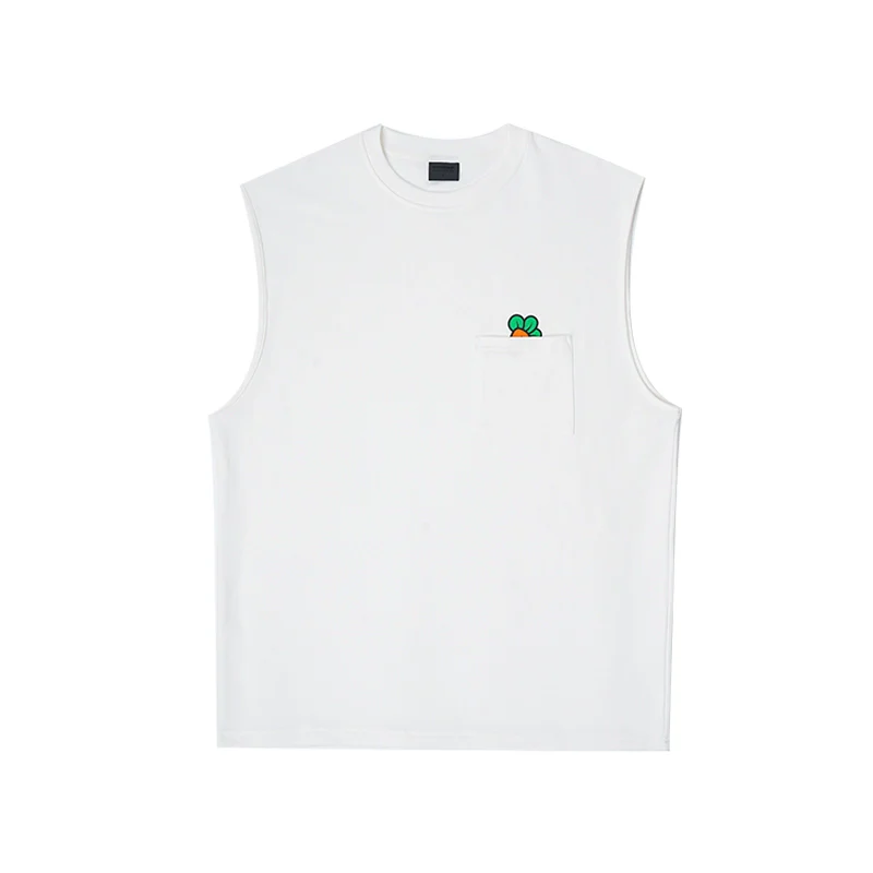 Loose and Simple Crew Neck Sleeveless Waistcoat Sports Vest - Image 9