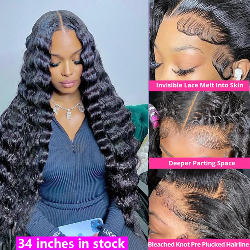 Loose Deep Wave Frontal Wig 13x6 HD Lace Frontal Human Hair Wigs For Women Brazilian 13x4 Lace Front Human Hair Wig Pre Plucked - Image 3
