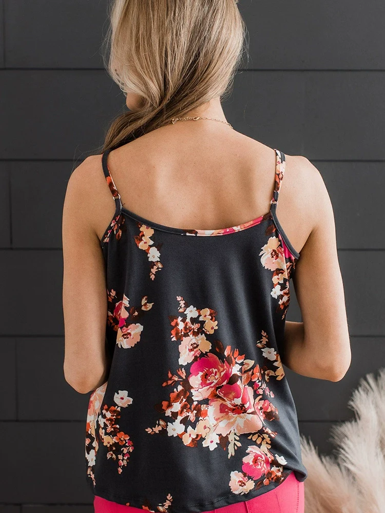 Loose Slim Looking Casual Print Sleeveless Camisole - Image 5