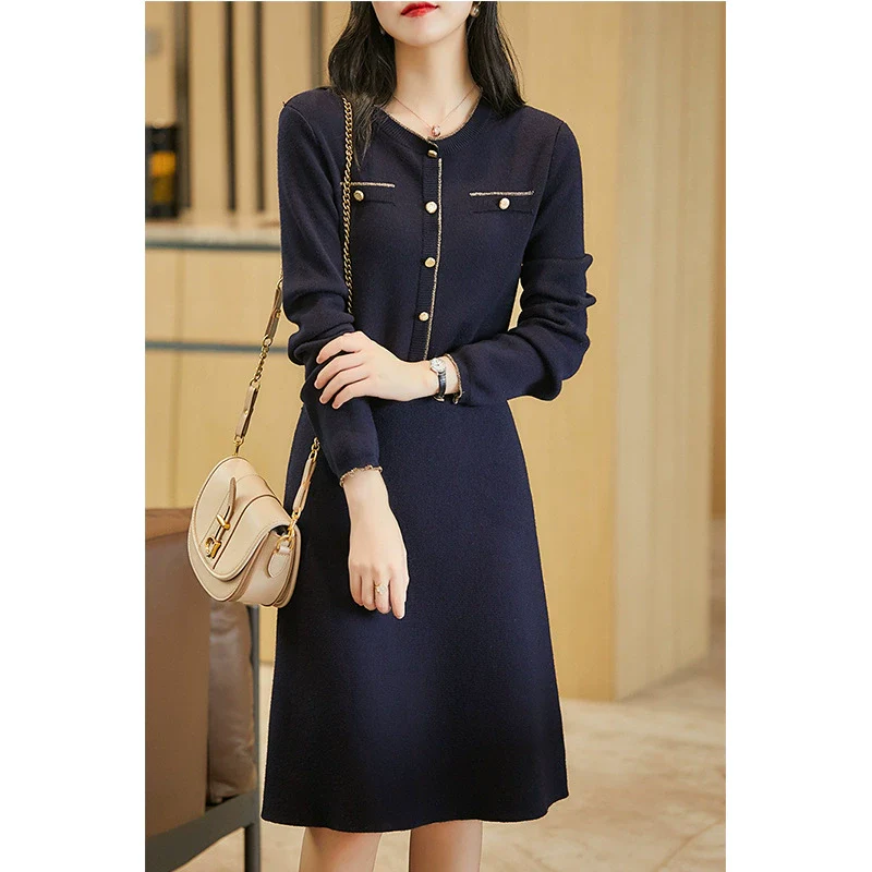 Loose Women's Long Dress for Spring and Autumn Slimming Knitted - Image 7