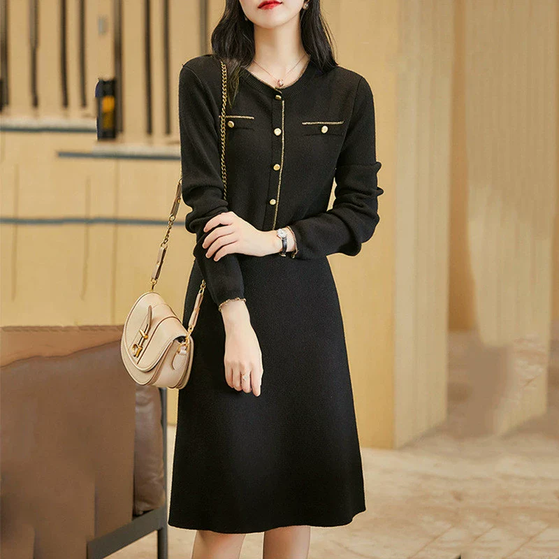 Loose Women's Long Dress for Spring and Autumn Slimming Knitted - Image 8