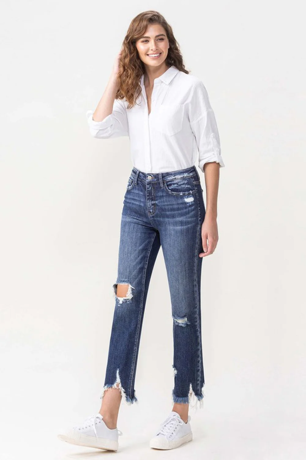 Lovervet Jackie Full Size High Rise Crop Straight Leg Jeans - Image 3