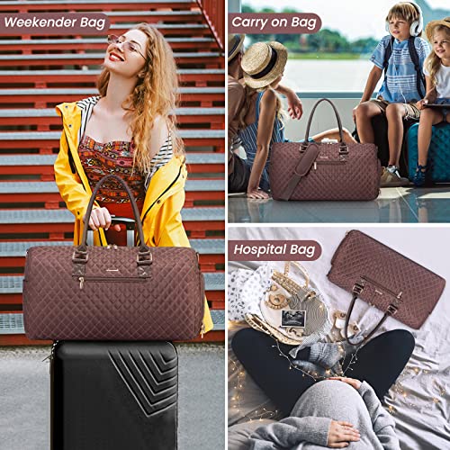 LOVEVOOK Travel Duffle Bag, Weekender Bag for Women with Toiletry Bag, Carry on Overnight Bag with Shoe Compartment, Gym Duffel Bag with Wet Pocket, Mommy Hospital Bags for Labor and Delivery - Image 2