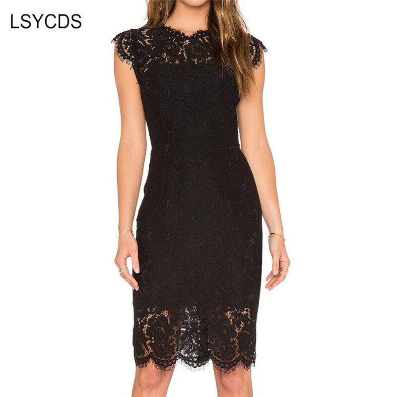 LSYCDS Robe Sexy Blue Dress Women Elegant Lace Black White Red Ladies Casual Dress Bodycon Summer Dresses Woman Party Night 2022 - Image 10
