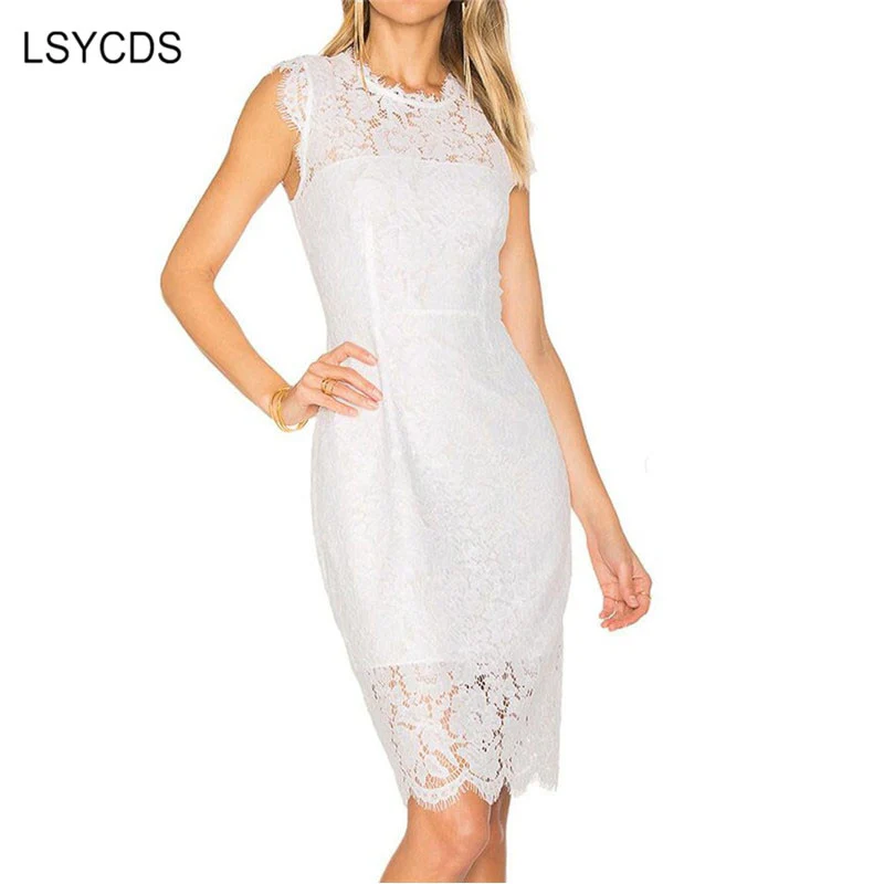 LSYCDS Robe Sexy Blue Dress Women Elegant Lace Black White Red Ladies Casual Dress Bodycon Summer Dresses Woman Party Night 2022 - Image 11