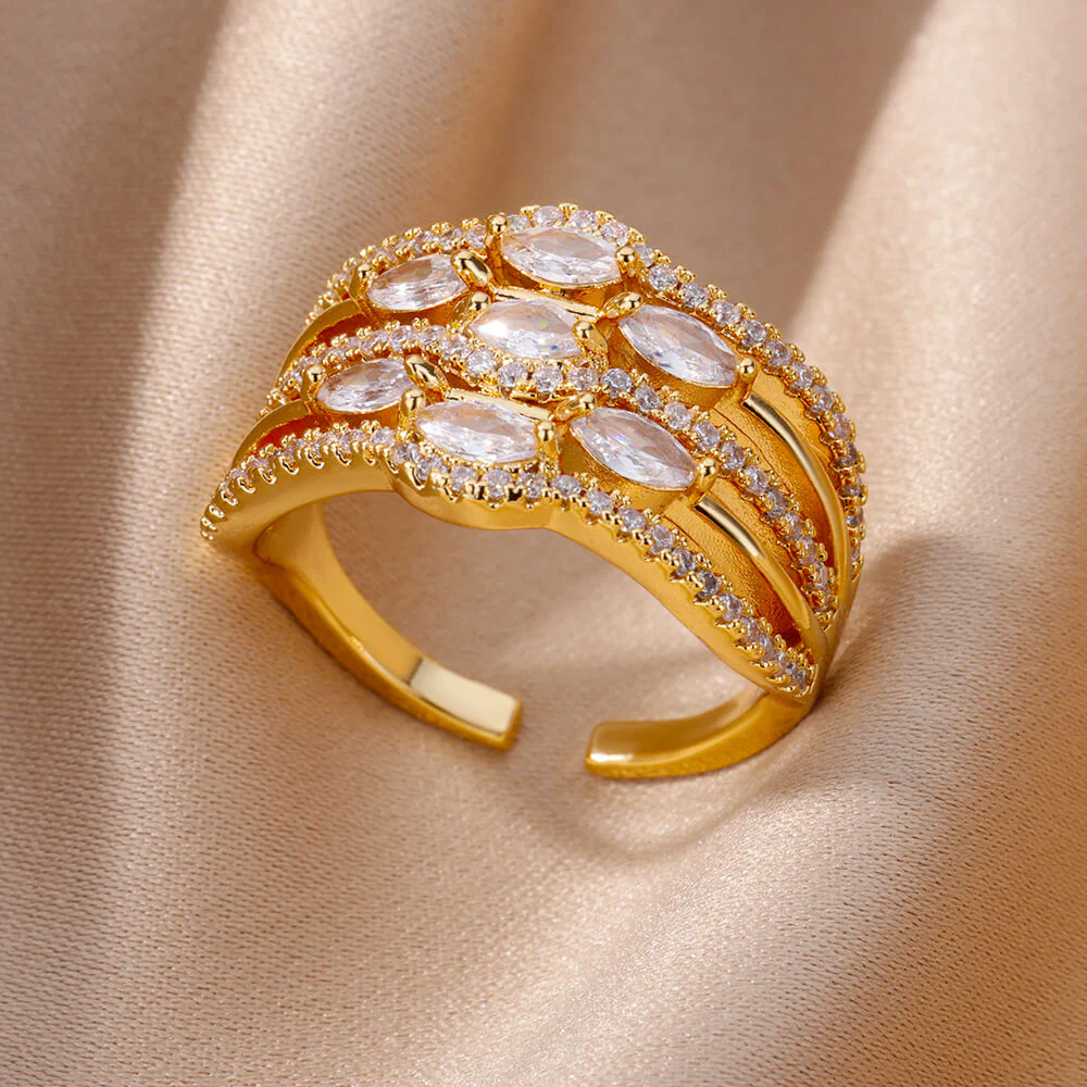 Lucky Turkish Evil Eye Rings For Women Opening Adjustable Stainless Steel Ring 2023 Trend Luxury Wedding Couple Jewelry Gift - Image 26