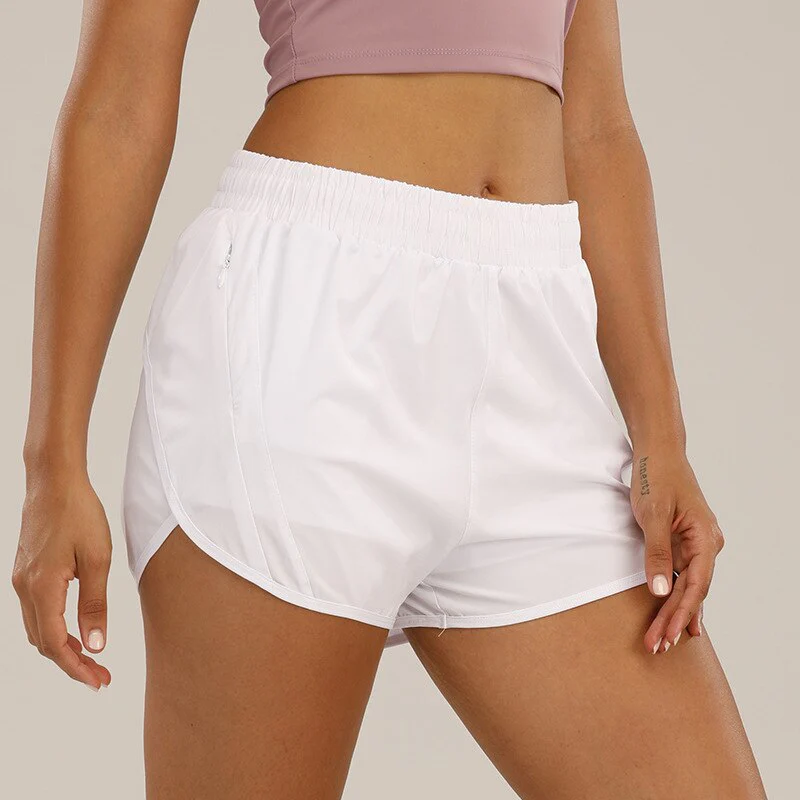 Women Summer New Style Outdoor YOGA Sports Shorts  High Waist With 4In Lined Dark Blue XL-10 - Image 11