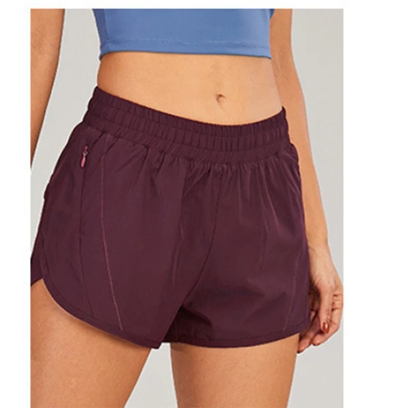 Women Summer New Style Outdoor YOGA Sports Shorts  High Waist With 4In Lined Dark Blue XL-10 - Image 15