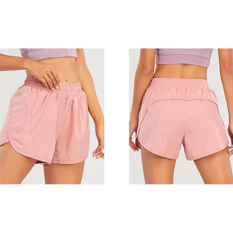 Women Summer New Style Outdoor YOGA Sports Shorts  High Waist With 4In Lined Dark Blue XL-10 - Image 17