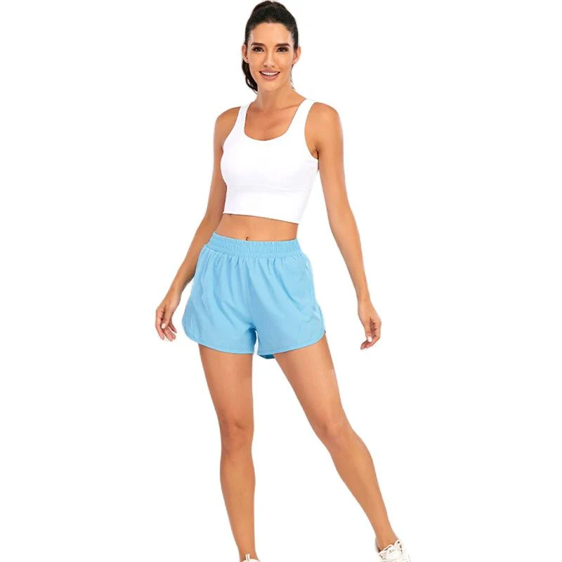 Women Summer New Style Outdoor YOGA Sports Shorts  High Waist With 4In Lined Dark Blue XL-10 - Image 20
