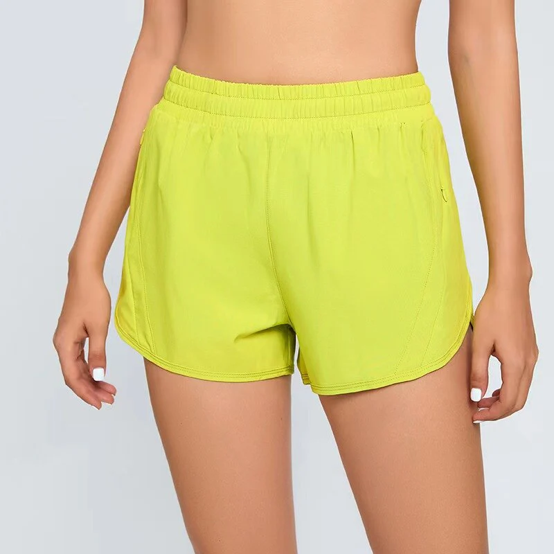 Women Summer New Style Outdoor YOGA Sports Shorts  High Waist With 4In Lined Dark Blue XL-10 - Image 3