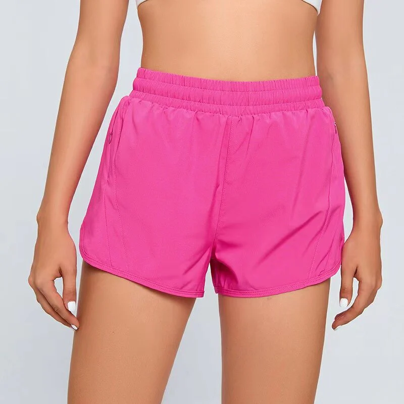 Women Summer New Style Outdoor YOGA Sports Shorts  High Waist With 4In Lined Dark Blue XL-10 - Image 4