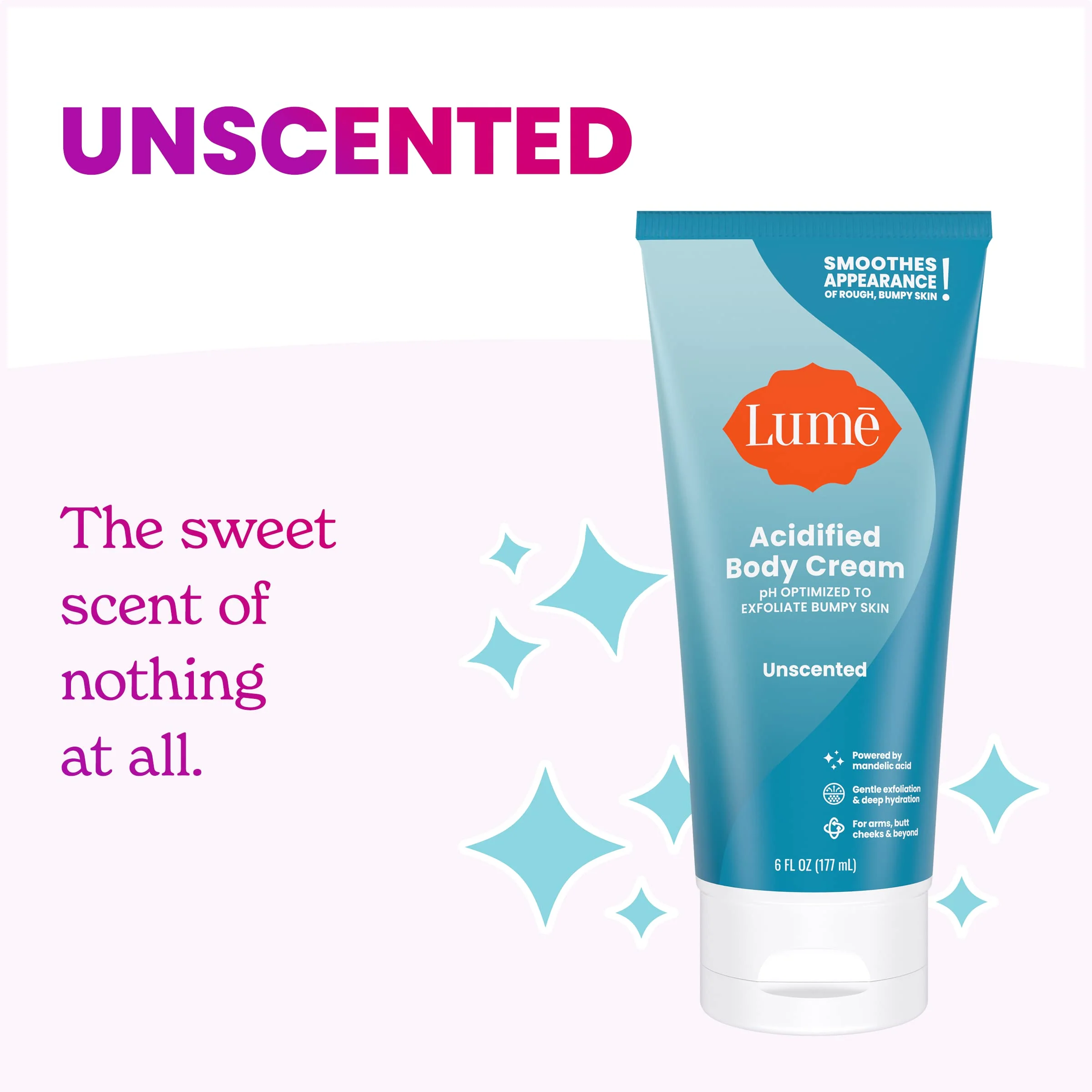 Lume Acidified Body Cream - Smooth Appearance of Rough, Bumpy Skin - Paraben Free, Lanolin Free, Skin Safe - 6 ounce (Unscented) - Image 6