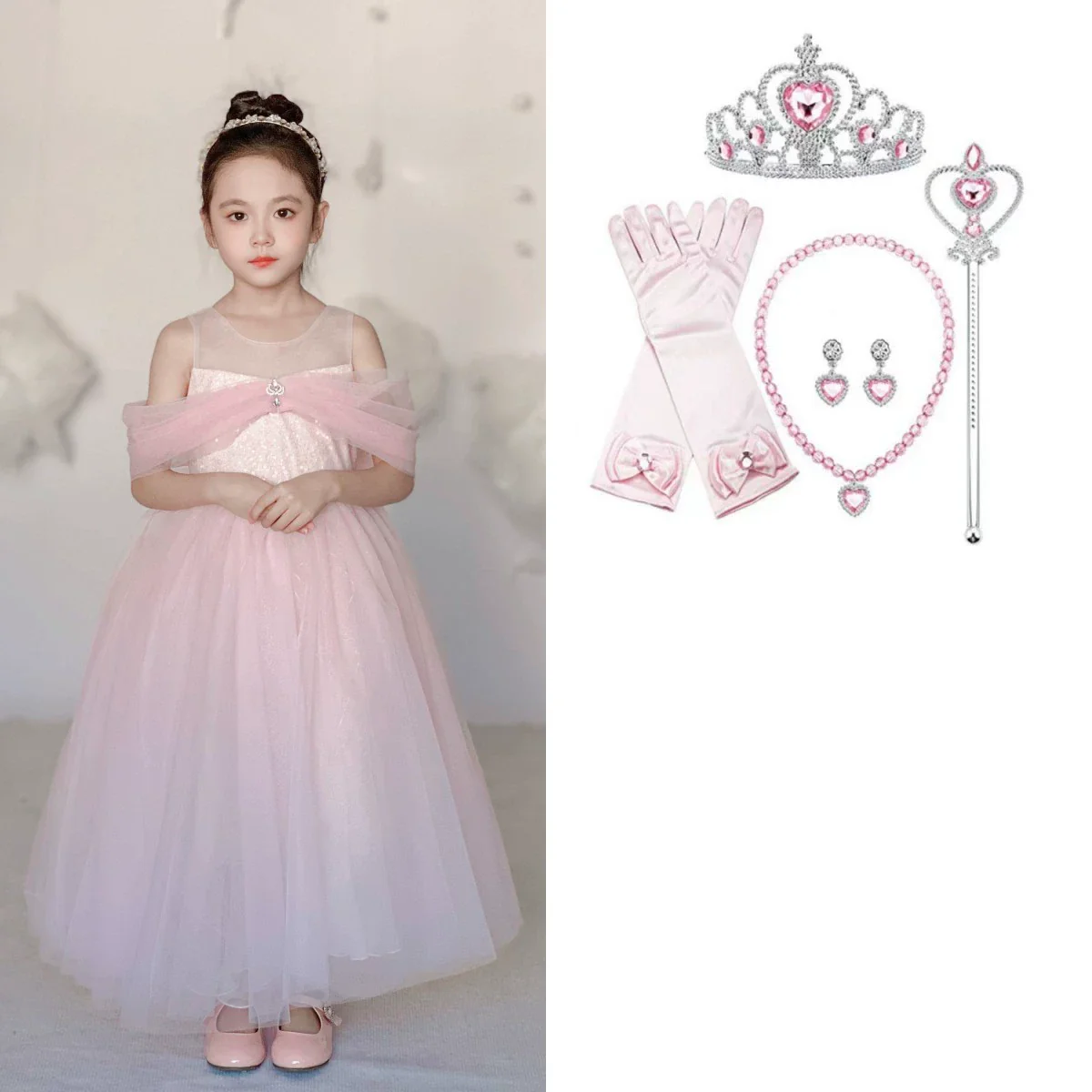 Luminous Princess Dress Girl Summer Aisha Dress Blue Birthday Pink Gauze Dress 61 Flower Girl Dress - Image 19