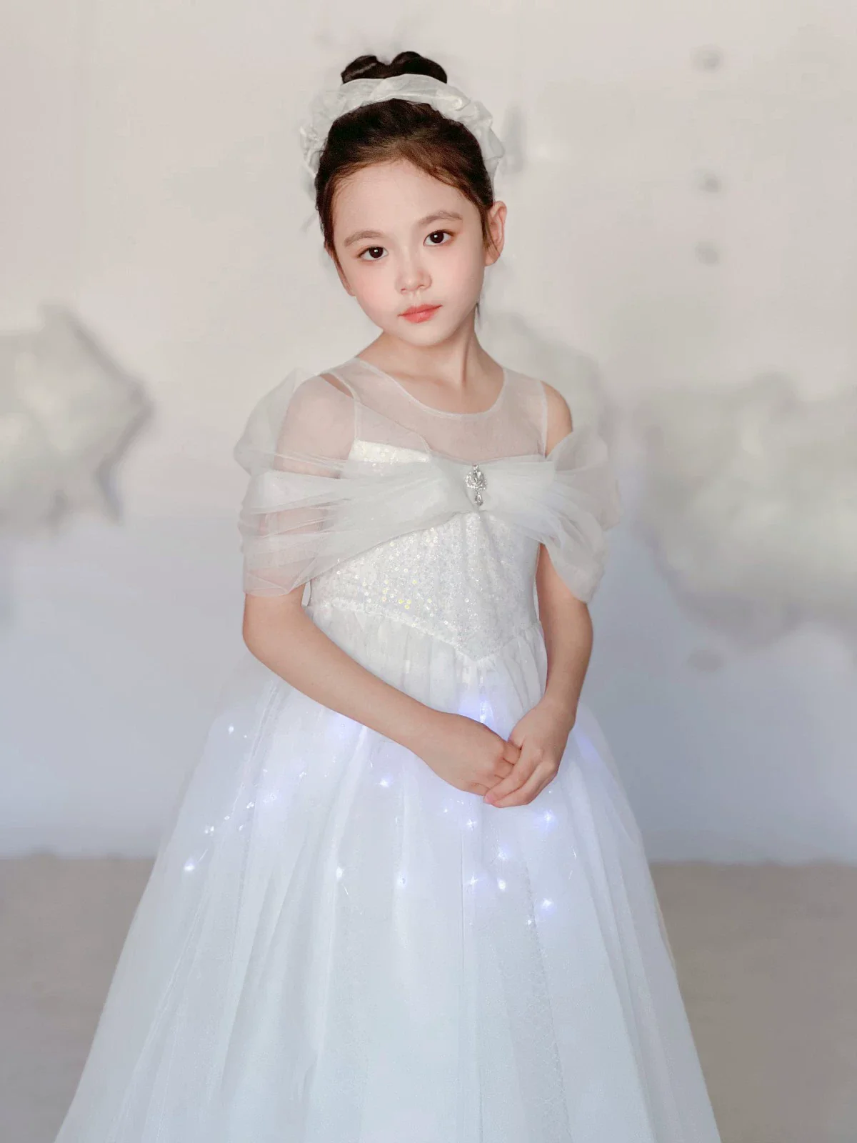 Luminous Princess Dress Girl Summer Aisha Dress Blue Birthday Pink Gauze Dress 61 Flower Girl Dress - Image 8