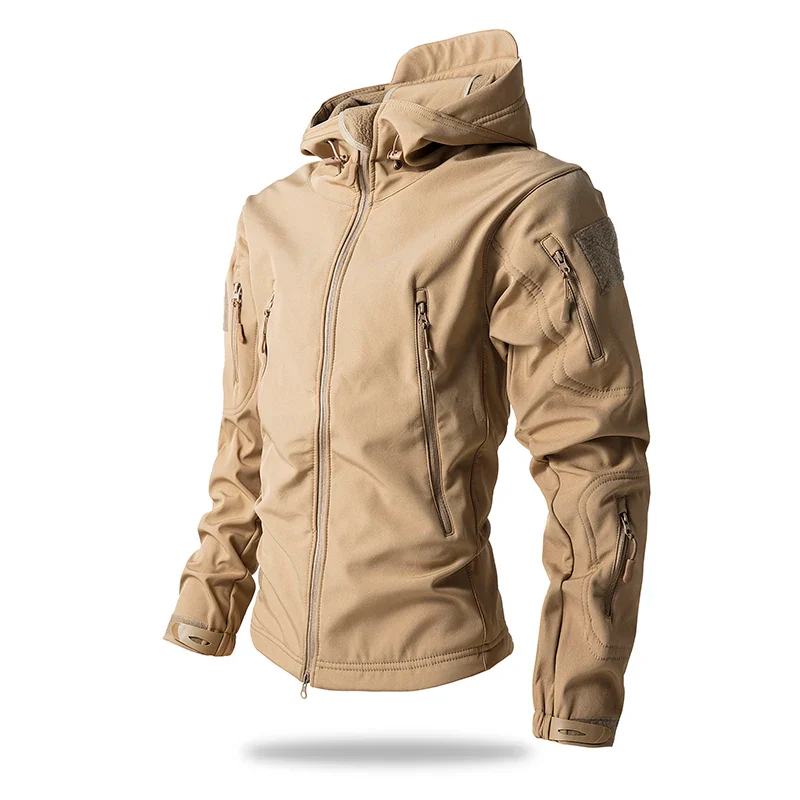 Lurker Shark Skin Soft Shell Tactical Jacket Men Waterproof Fleece Hooded Coat Hunt Clothes Autumn New Outdoor Camouflage Jacket - Image 10