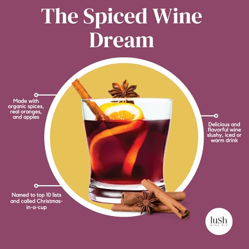 Lush Wine Mix, Holiday Spiced Wine, Makes 8+ Drinks, Organic Cocktail Mixers, Mocktails Non-Alcoholic Drinks, Mulled Apple Cider, Traditional Mulling Spices, Instant, Gluhwein, Sachet Bag - 3 Pack - Image 2