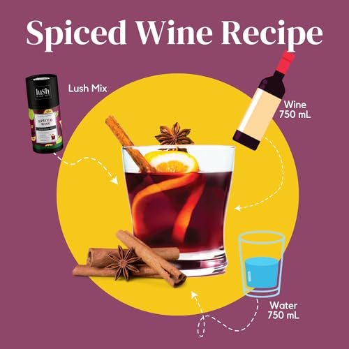 Lush Wine Mix, Holiday Spiced Wine, Makes 8+ Drinks, Organic Cocktail Mixers, Mocktails Non-Alcoholic Drinks, Mulled Apple Cider, Traditional Mulling Spices, Instant, Gluhwein, Sachet Bag - 3 Pack - Image 3