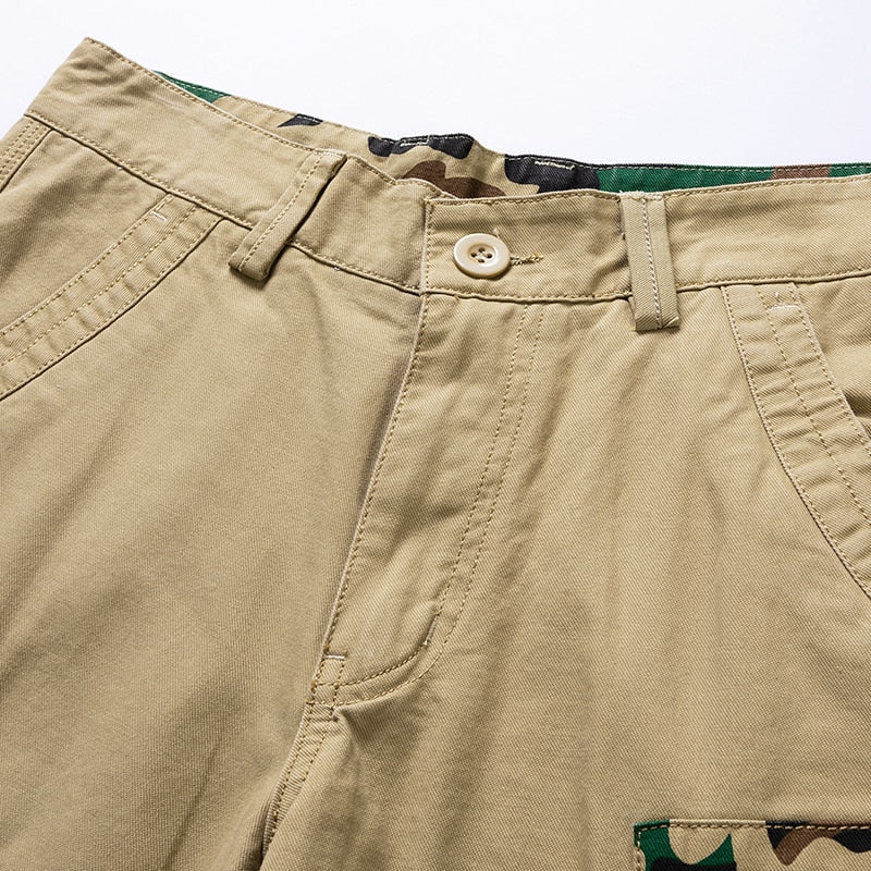 Luulla Men 2021 Summer New Casual Vintage Classic Pockets Cargo Shorts Men Outwear Fashion Twill Cotton Camouflage Shorts Men - Image 12