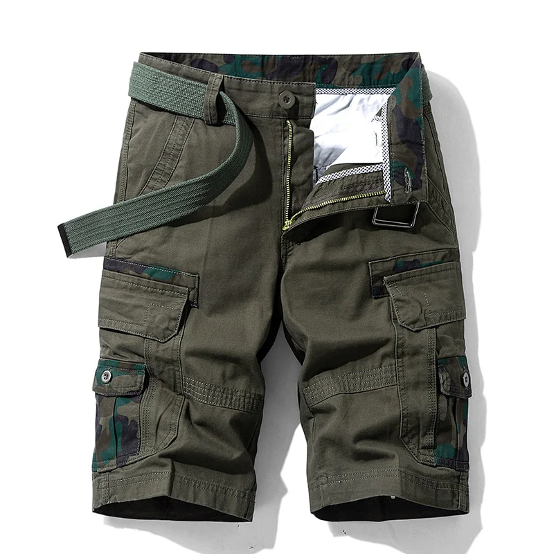Luulla Men 2021 Summer New Casual Vintage Classic Pockets Cargo Shorts Men Outwear Fashion Twill Cotton Camouflage Shorts Men - Image 4