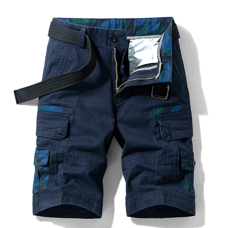 Luulla Men 2021 Summer New Casual Vintage Classic Pockets Cargo Shorts Men Outwear Fashion Twill Cotton Camouflage Shorts Men - Image 6