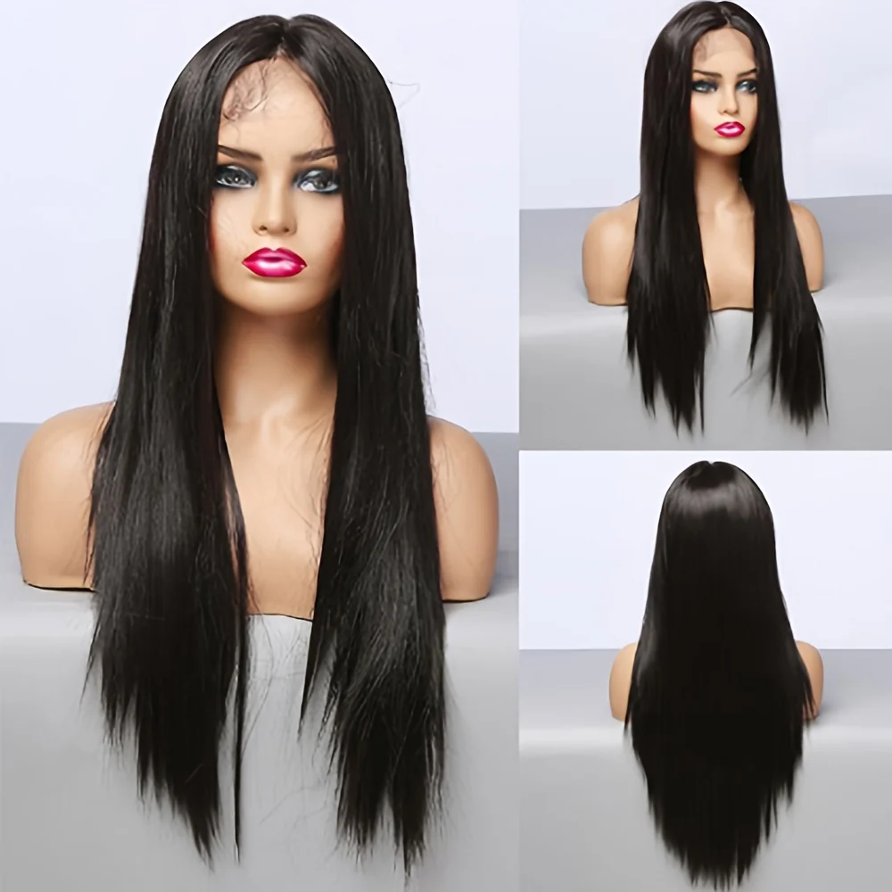 Luxurious 28-Inch Ombre Blonde to Brown Lace Front Wig - High-Quality Heat-Resistant Synthetic Fiber, Easy to Wear & Comfortable Fit for Music Festivals, Parties, Weddings, Holidays & Graduations - Natural-Looking Straight Ha - Image 11
