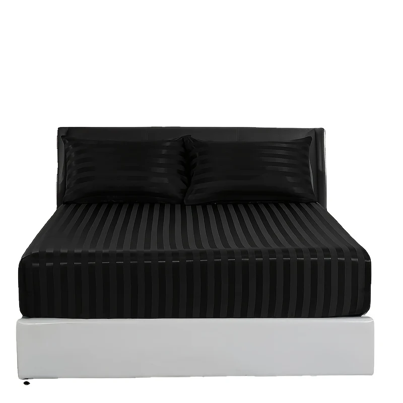 Luxurious Striped Woven Fitted Sheet - Soft, Breathable & Easy-Care Design for Superior Comfort and Healthy Sleep - Image 4