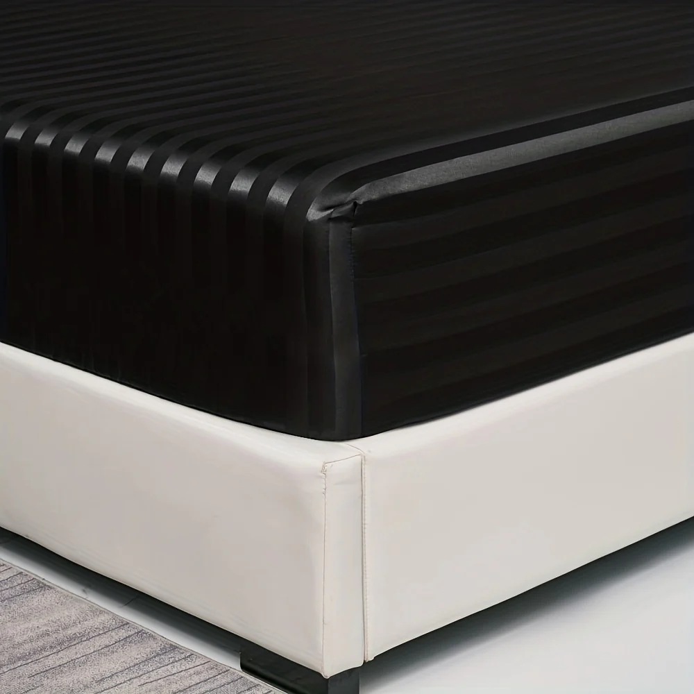 Luxurious Striped Woven Fitted Sheet - Soft, Breathable & Easy-Care Design for Superior Comfort and Healthy Sleep - Image 9