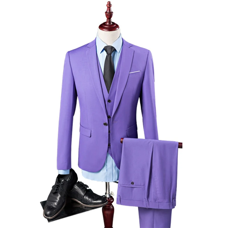 Luxury 3 Piece Men's Wedding Suit Fashion Men's Slim Solid Color Business Office Suit Sets Large Size Men Blazer+ Pants + Vest - Image 14