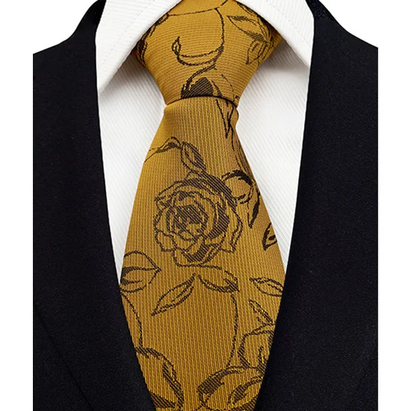 Luxury 8CM Mens Necktie Brown Orange Color Dot Stripes Ties For Man Groom Jacquard Woven Neck Tie For Business Wedding Party - Image 13