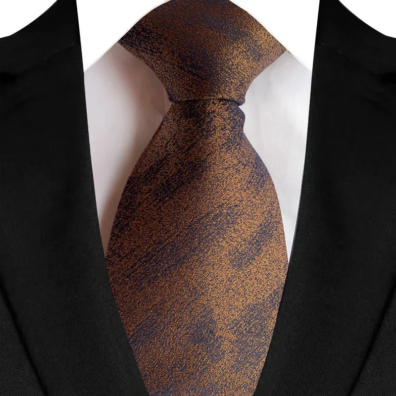Luxury 8CM Mens Necktie Brown Orange Color Dot Stripes Ties For Man Groom Jacquard Woven Neck Tie For Business Wedding Party - Image 24