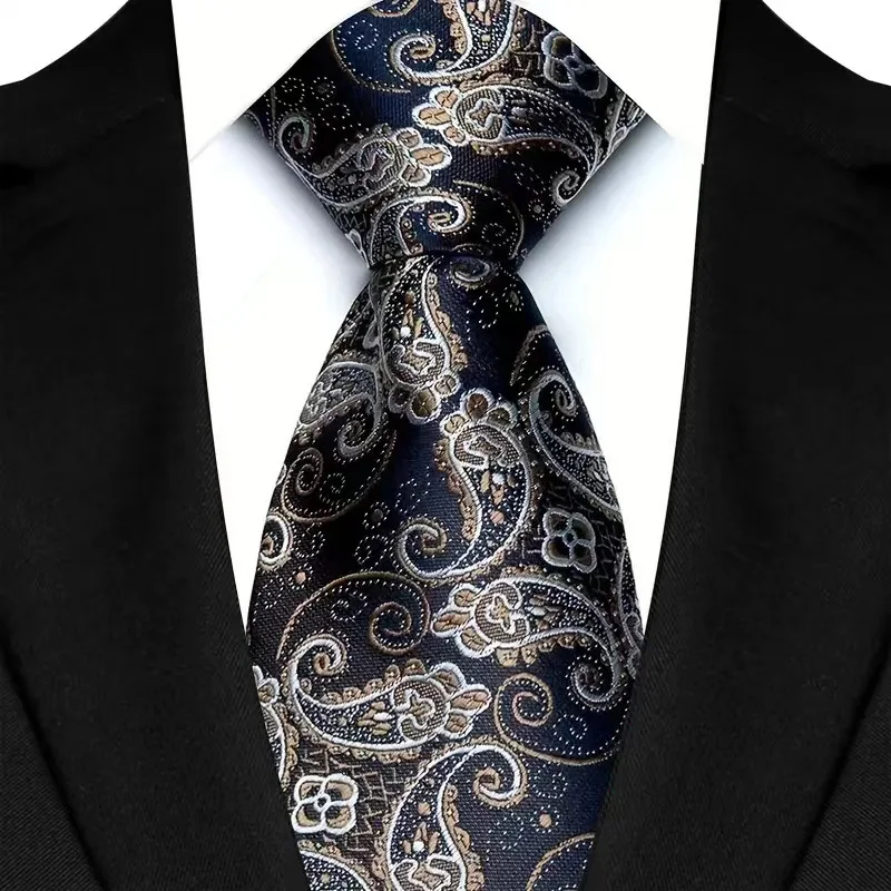 Luxury 8CM Mens Necktie Brown Orange Color Dot Stripes Ties For Man Groom Jacquard Woven Neck Tie For Business Wedding Party - Image 30
